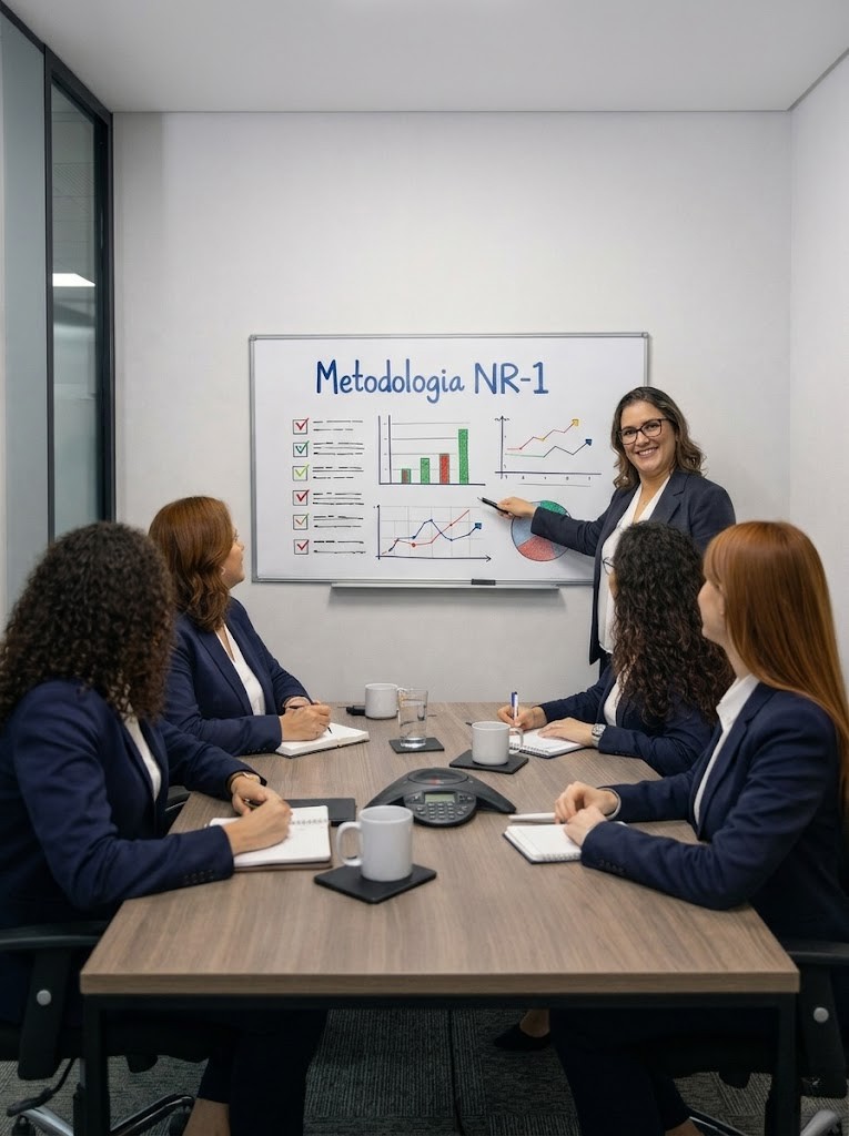 Equipe colaborando no trabalho