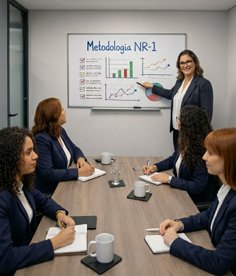 Equipe colaborando no trabalho